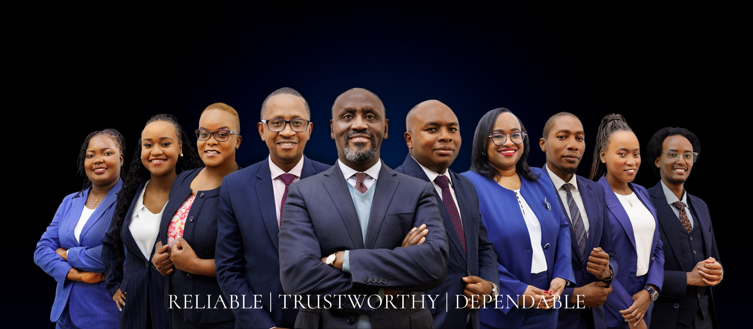A composite gif image of the whole team (Mr. Macharia Njeru, Mr. Elijah Mwangi Njeru, Mr. Daniel Kimani, Ms. Amimo Akong'a, Mr. Anita Ngamau, Mr. Antony Gakungu, Ms. Mercy Njagi, Ms. Vanessa Njihia, Ms. Sharon Wawire, Mr. Gachau Wanyoike) at Macharia-Mwangi & Njeru Advocates, a law firm in Nairobi, Kenya. Photo taken by Mwituguru (Aashiv Shah). Composite created by Roshni Peshavaria and MwituGuru (Aashiv Shah).
